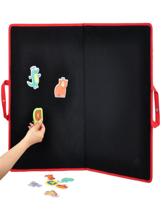 CHEFAN Large Felt Flannel Board 31.5 * 23 in, Foldable Freestanding Story Learning Board for Toddlers, Double-Sided Use for Preschool Classroom, Multi Felt Pieces Can Be Used, Gifts for Kids - Image 1